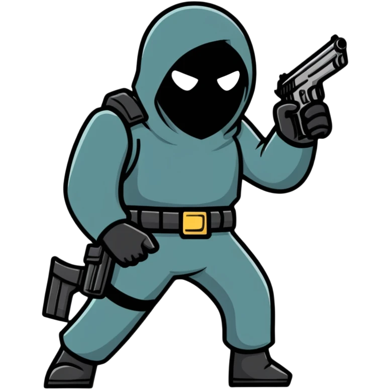 hitman in stealth mode with silenced pistol emoji