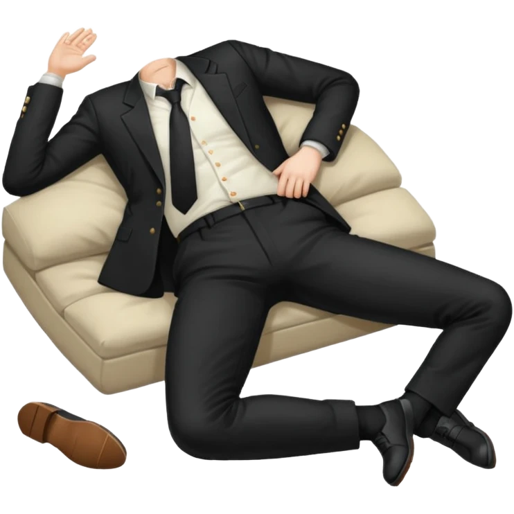 dead man full body with blazzer on floor with closed eyes emoji