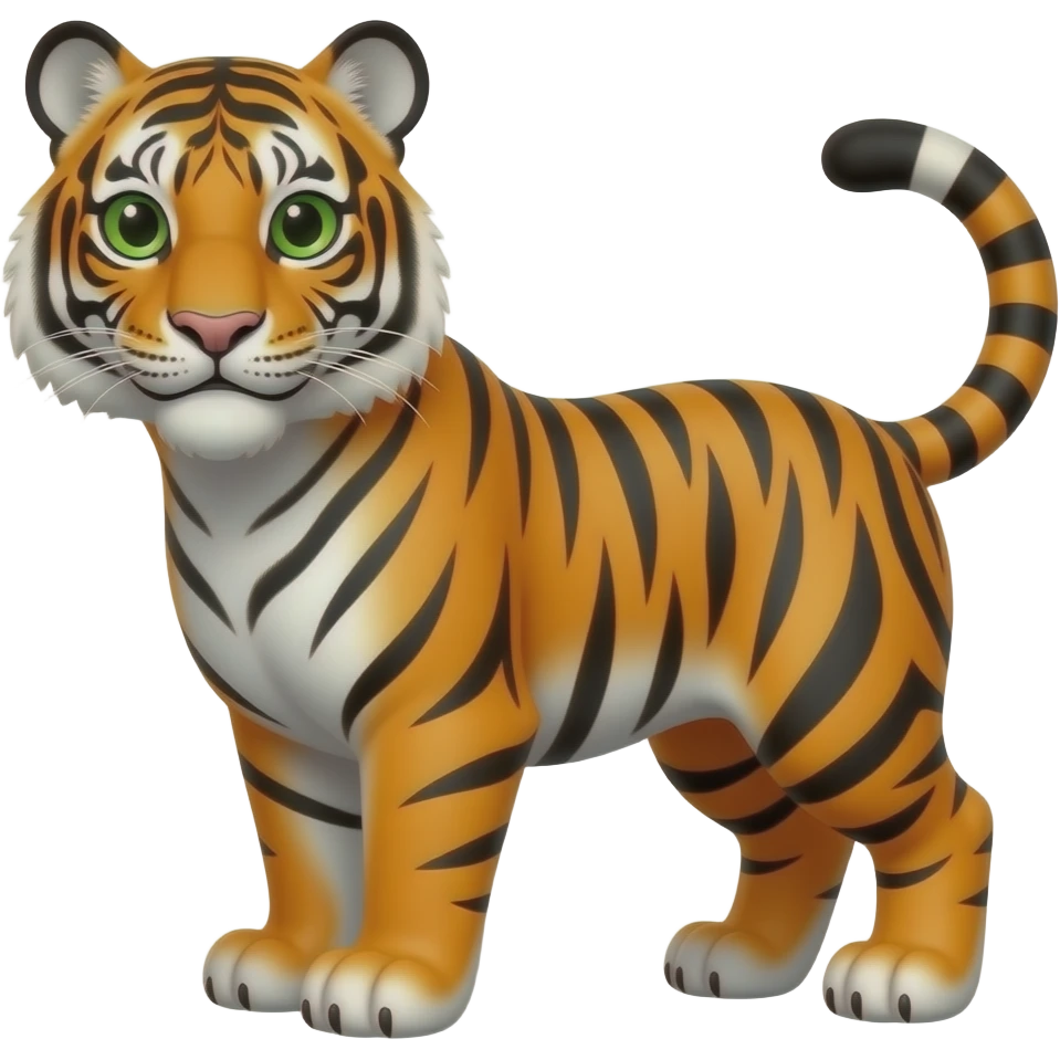 Tigre naranja, ojos verdes emoji