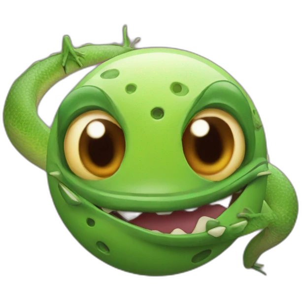 planet Venus with a cartoon smirking lizard face emoji