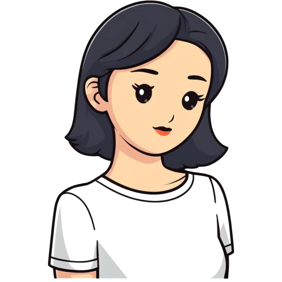 confident woman cartoon for cosmetic surgery advertisement emoji