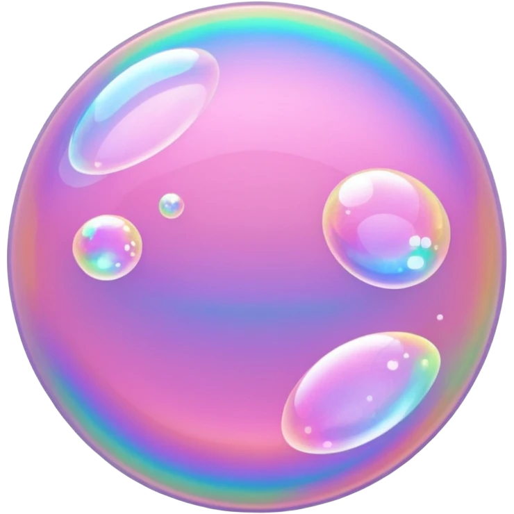 pink holographic bubbles glittter emoji