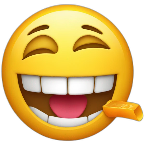An emoticon with a capital letter a in the mouth. emoji