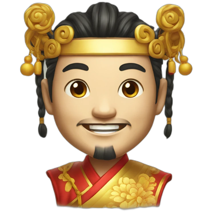 Smiling realistic enchanting chinese god of Fortune emoji
