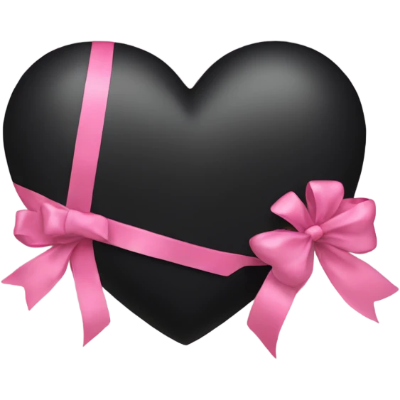 black heart with pink bow emoji