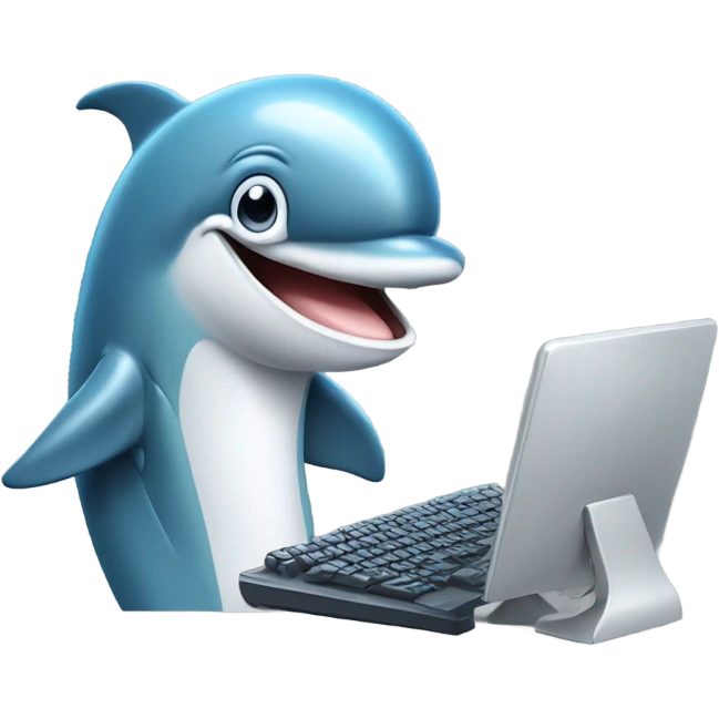 Happy coding delphin  emoji