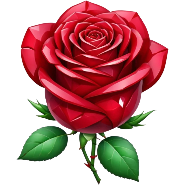 Rose made out of Ruby emoji