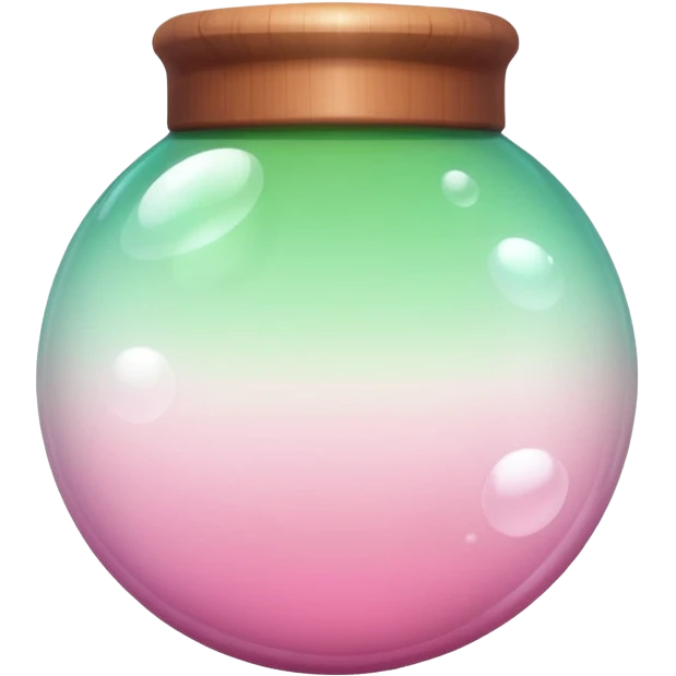 Aesthetic Bubble Tee with a pink-to-white and white-to-green match gradient, brown balls and a brown tube emoji
