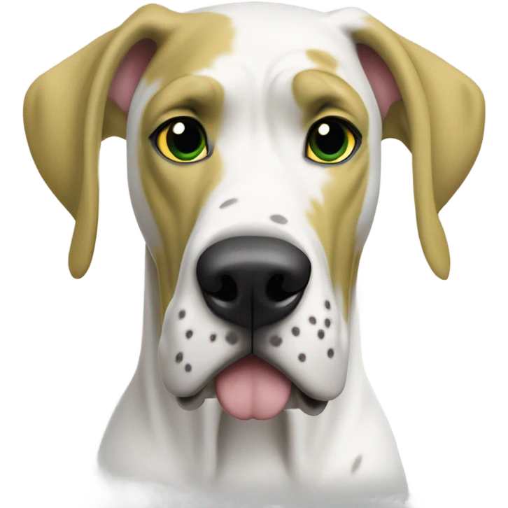 White Great Dane with Cropped Ears Greenbay Packer fan  emoji
