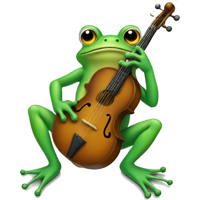 Frog with instrument emoji