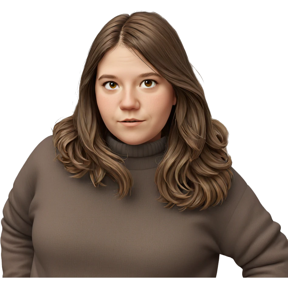 brown haired girl in sweater emoji