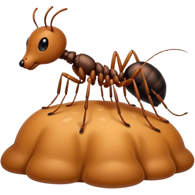 an ant pooping on a dog emoji