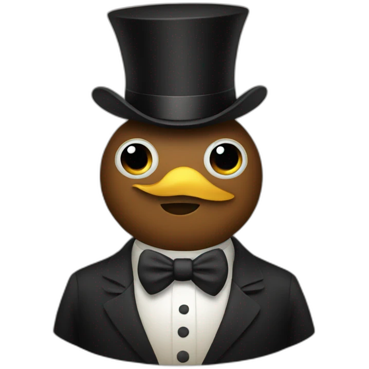 Caca with top hat emoji