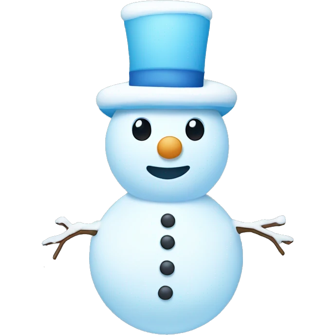 Light blue and white snow man with cheeks  emoji