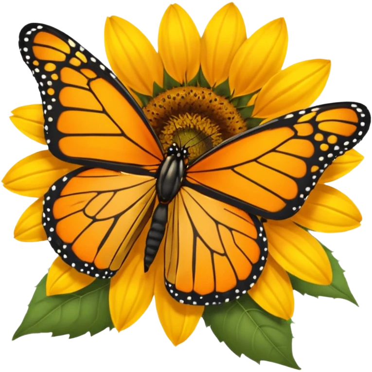 orange Butterfly on Sunflower side angle emoji