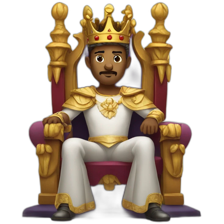 king sitting on a throne emoji