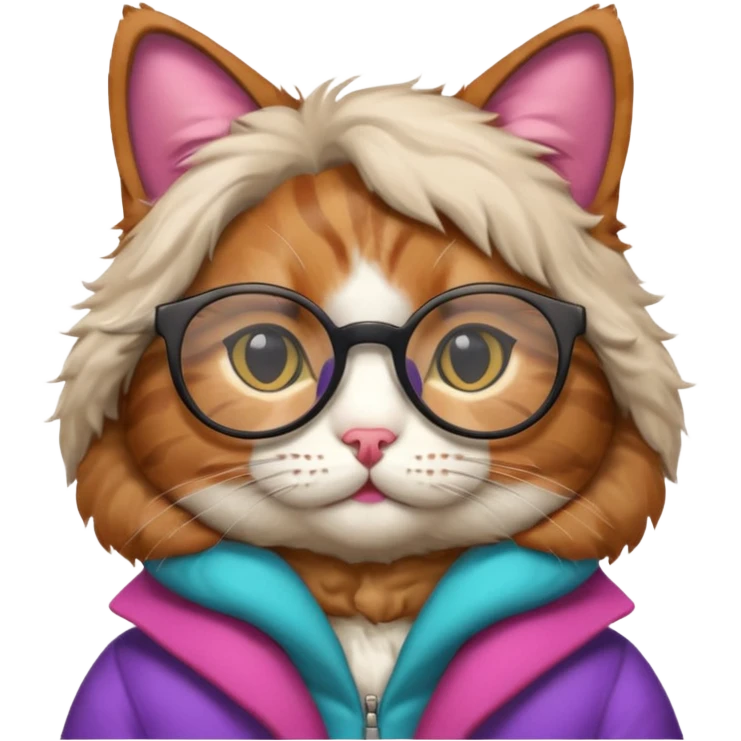 Cat wearing geekchic mood glasses  emoji