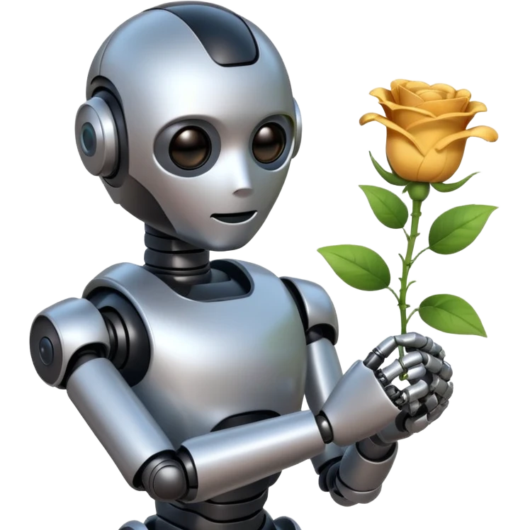 A smart robot can do romantice things emoji