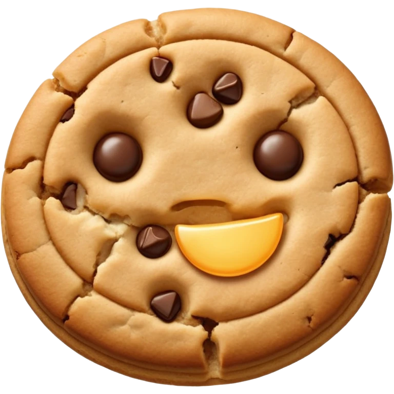 Two plain cookies, one bitten emoji