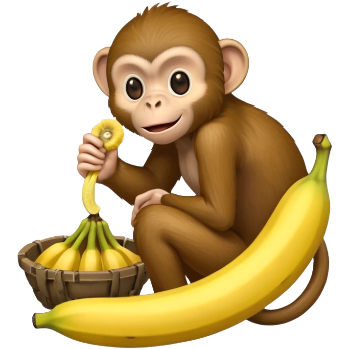 Make a monkey eating a banana in a trap emoji