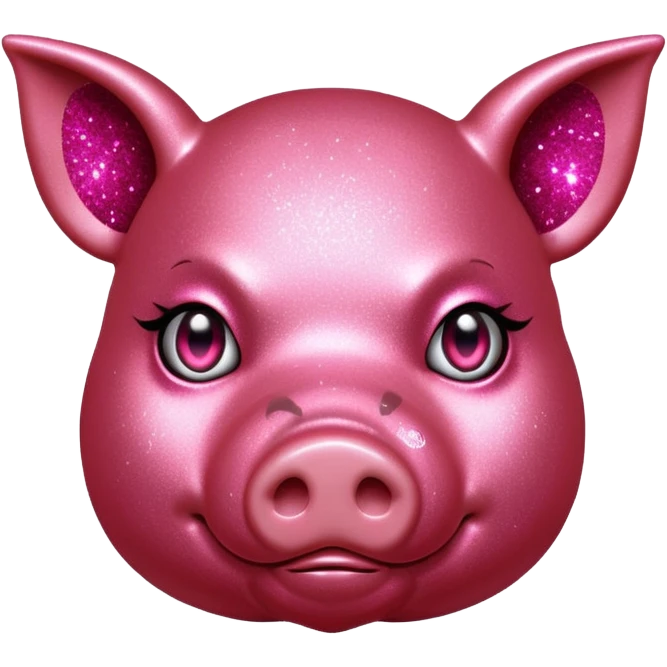 red glitter cyberpunk pig emoji