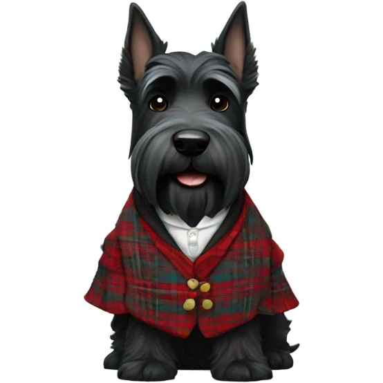Scottish terrier in Scottish clothes emoji