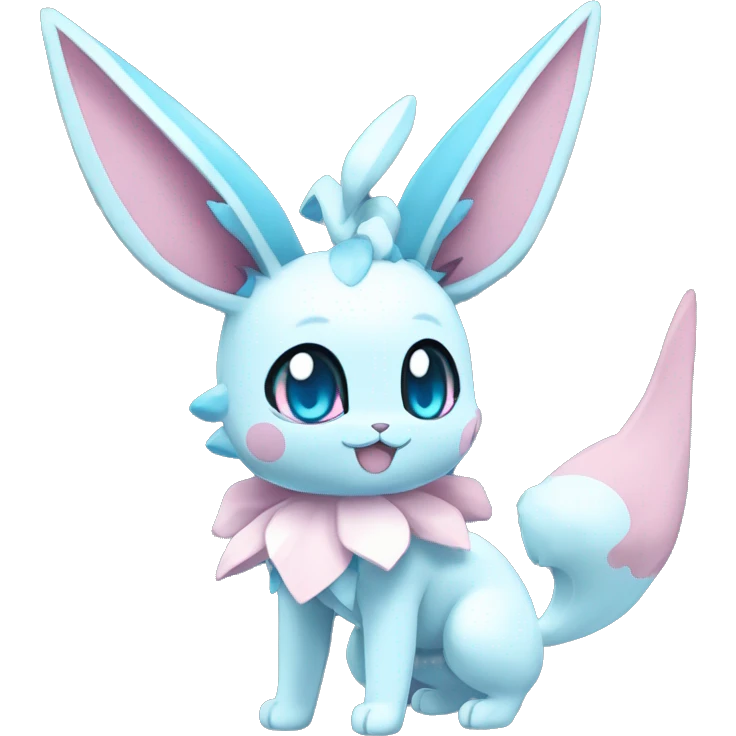 Kawaii Sylveon-Glaceon-Vaporeon-Pokémon full body emoji