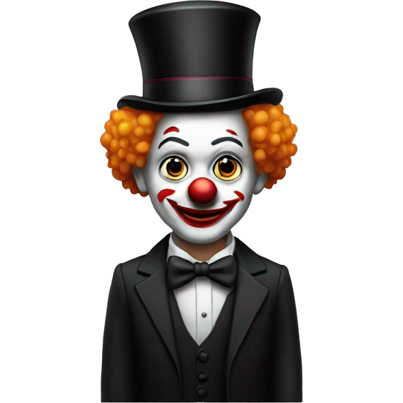 Clown in black formal attire  emoji