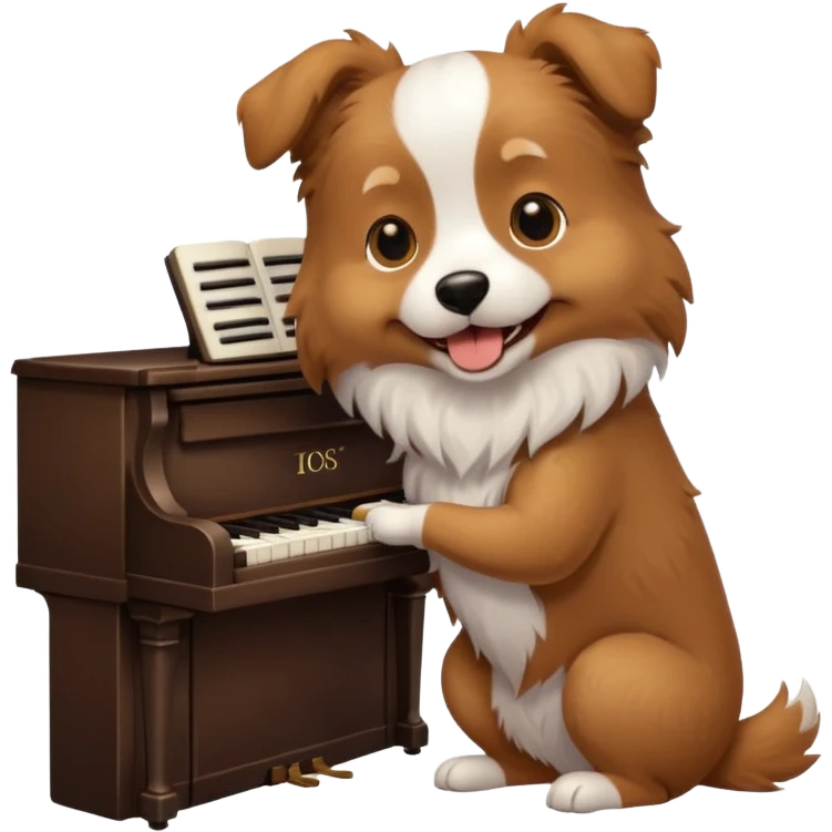 Dog playing pianno emoji