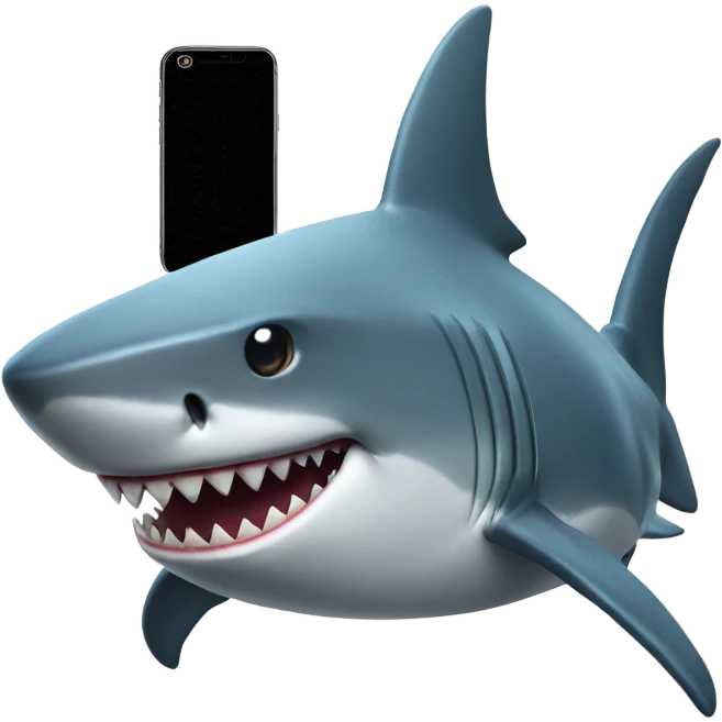 Shark with a iPhone  emoji