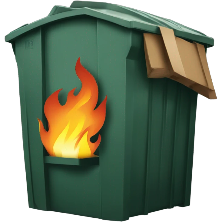 Earth shaped dumpster on fire emoji