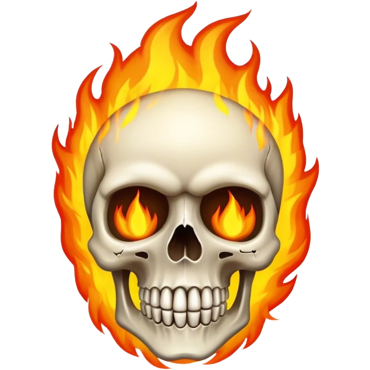 scull in fire emoji