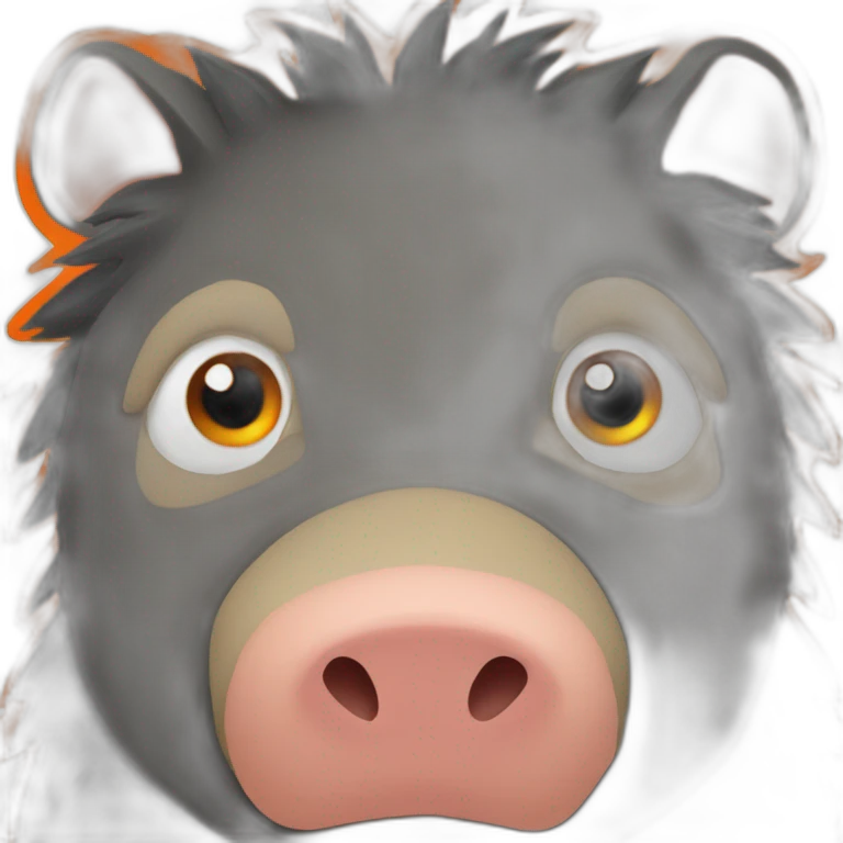 boar with two orange lines in face emoji
