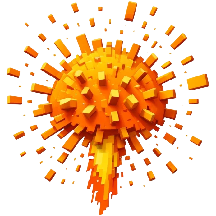 8 bit pixelated explosion emoji