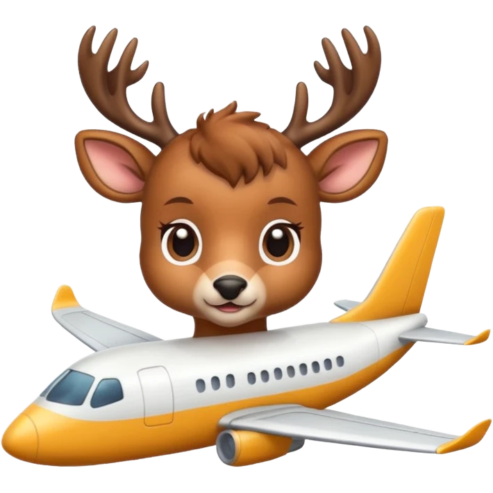 Baby deer on airplane emoji