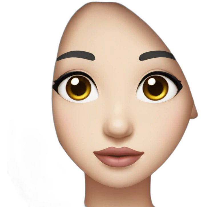 Beautiful woman,Black hair,long hair,White skin,oval face,big eyes,Blackeyes,Pink lips,Chinese emoji