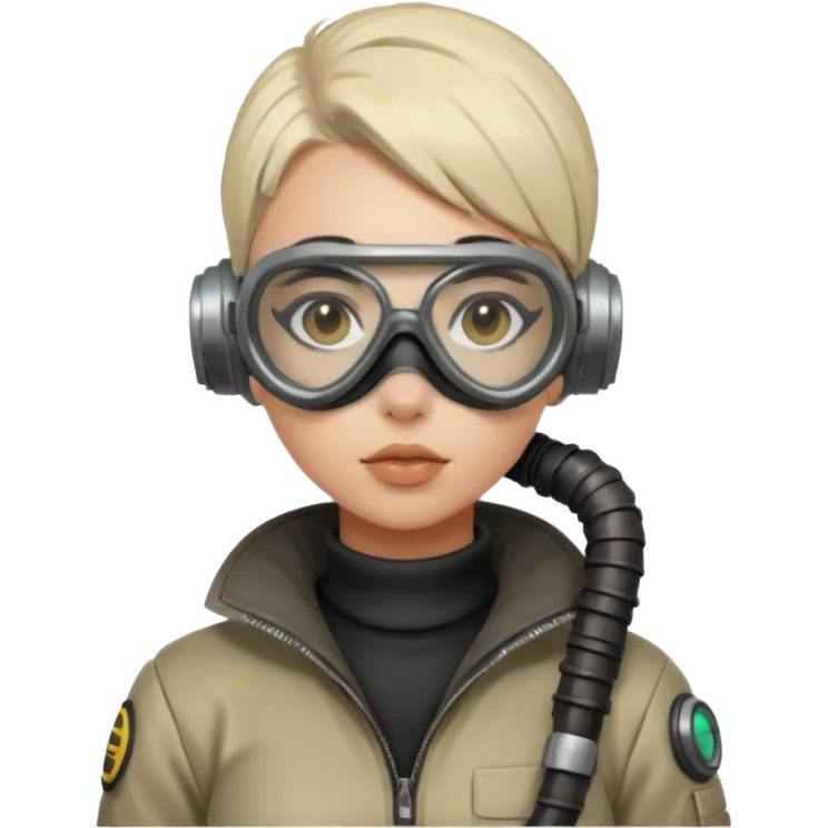 cyberpunk gasmask girl programmer buzzcut  emoji