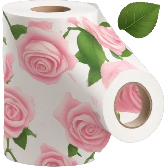 Light pink rose print toilet paper  emoji