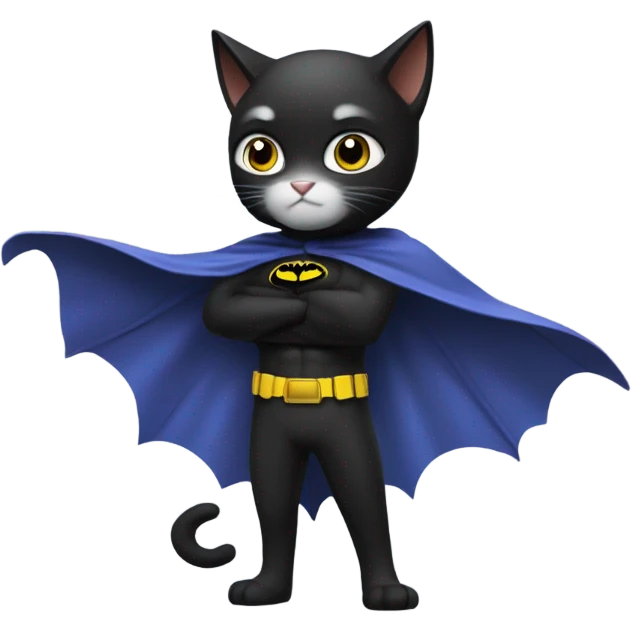 Cat dressed as Batman emoji