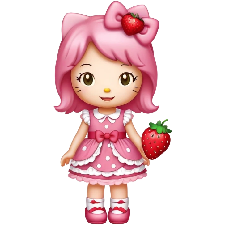 hello kitty strawberry shortcake pink emoji