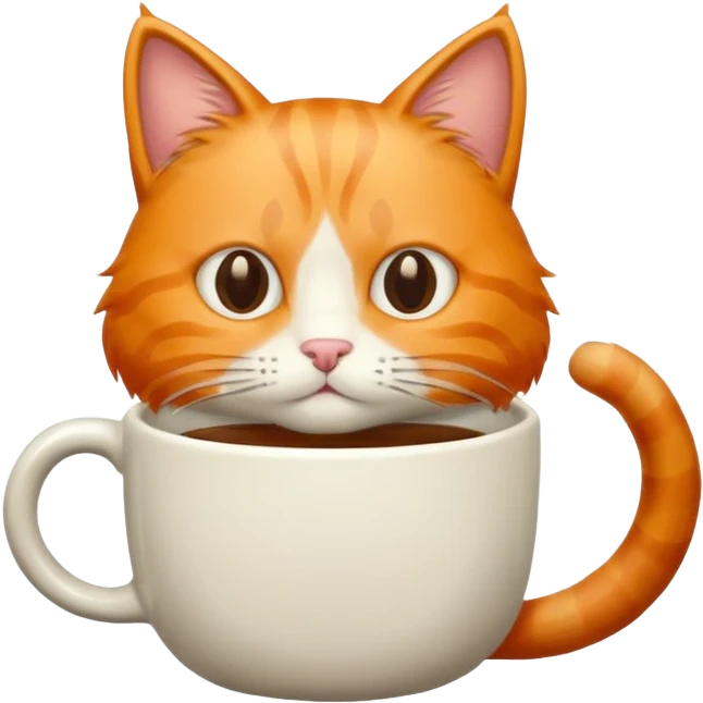 Orange cat drinking coffee  emoji