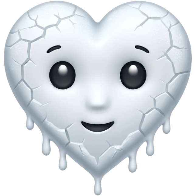 snow heart that's melting emoji