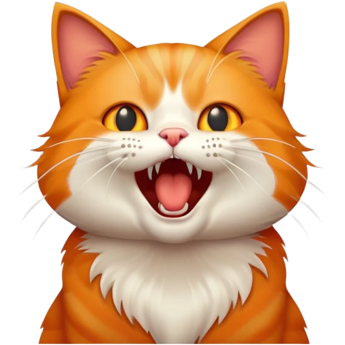 cat mewing with open mouth emoji