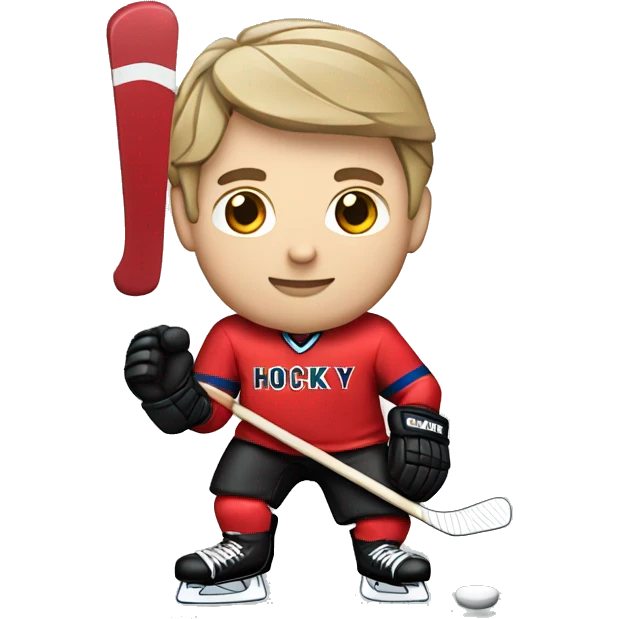 Hockeyplayer with red Jersey emoji