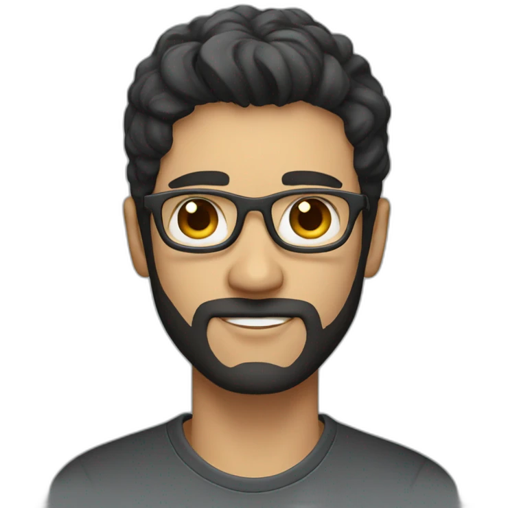 Dark haired male AI designer emoji