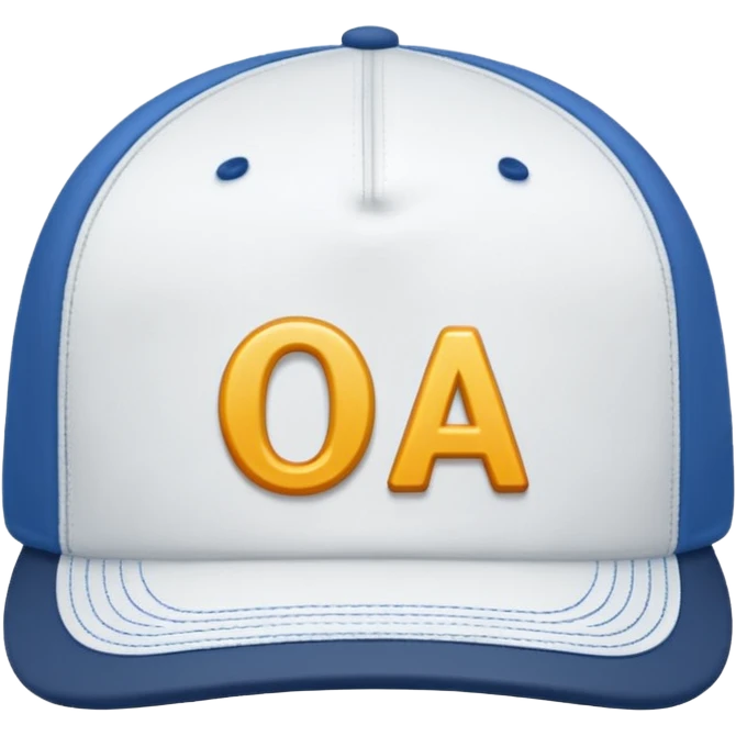 white cap with letters OAO emoji
