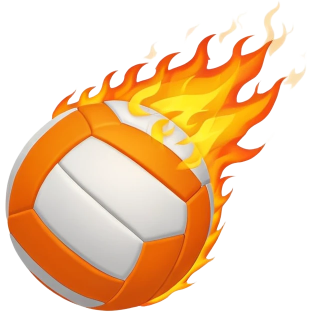 Volleyball fire emoji