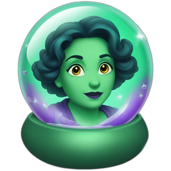 Disney’s Madam Leota in a green floating crystal ball emoji