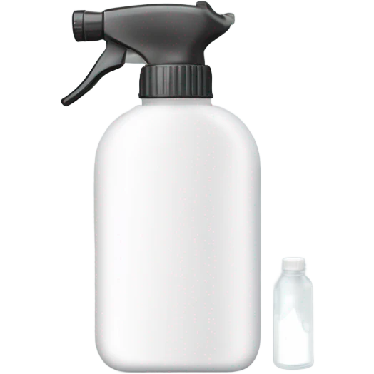 white hand sprayer with clear bottle emoji