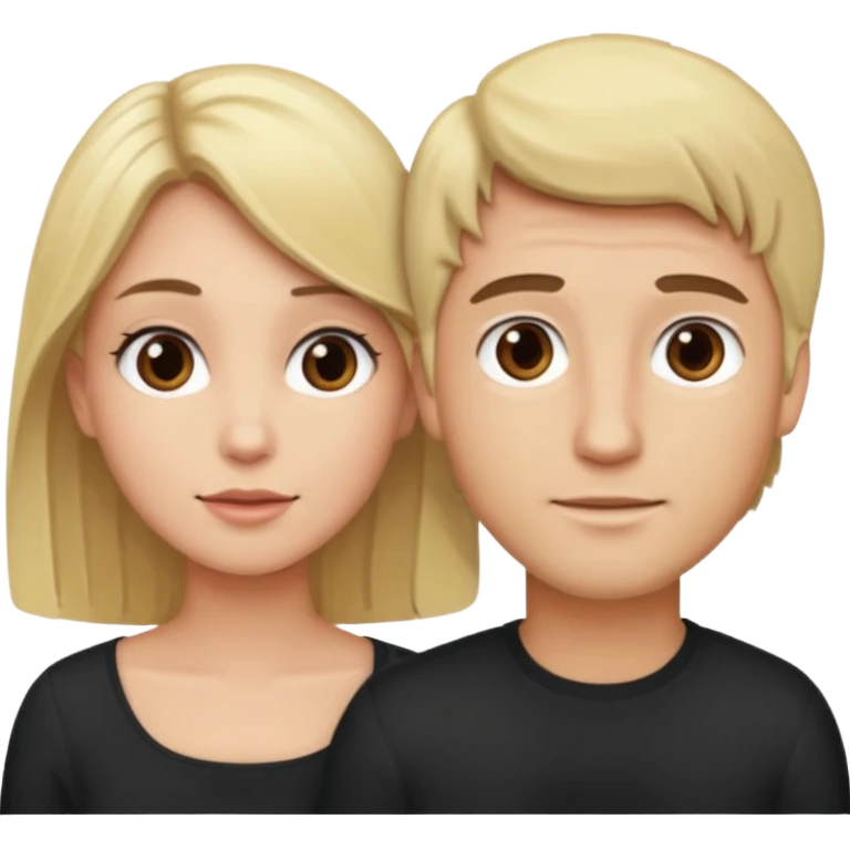 couple male blonde hair female dark brown hair emoji